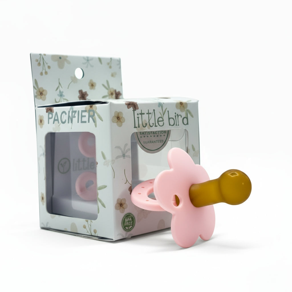 Ciuccio Morbido Piccolo in Silicone a Fiore per Neonati Rosa Chiaro- Comfort e Stile Colore Rosa Chiaro