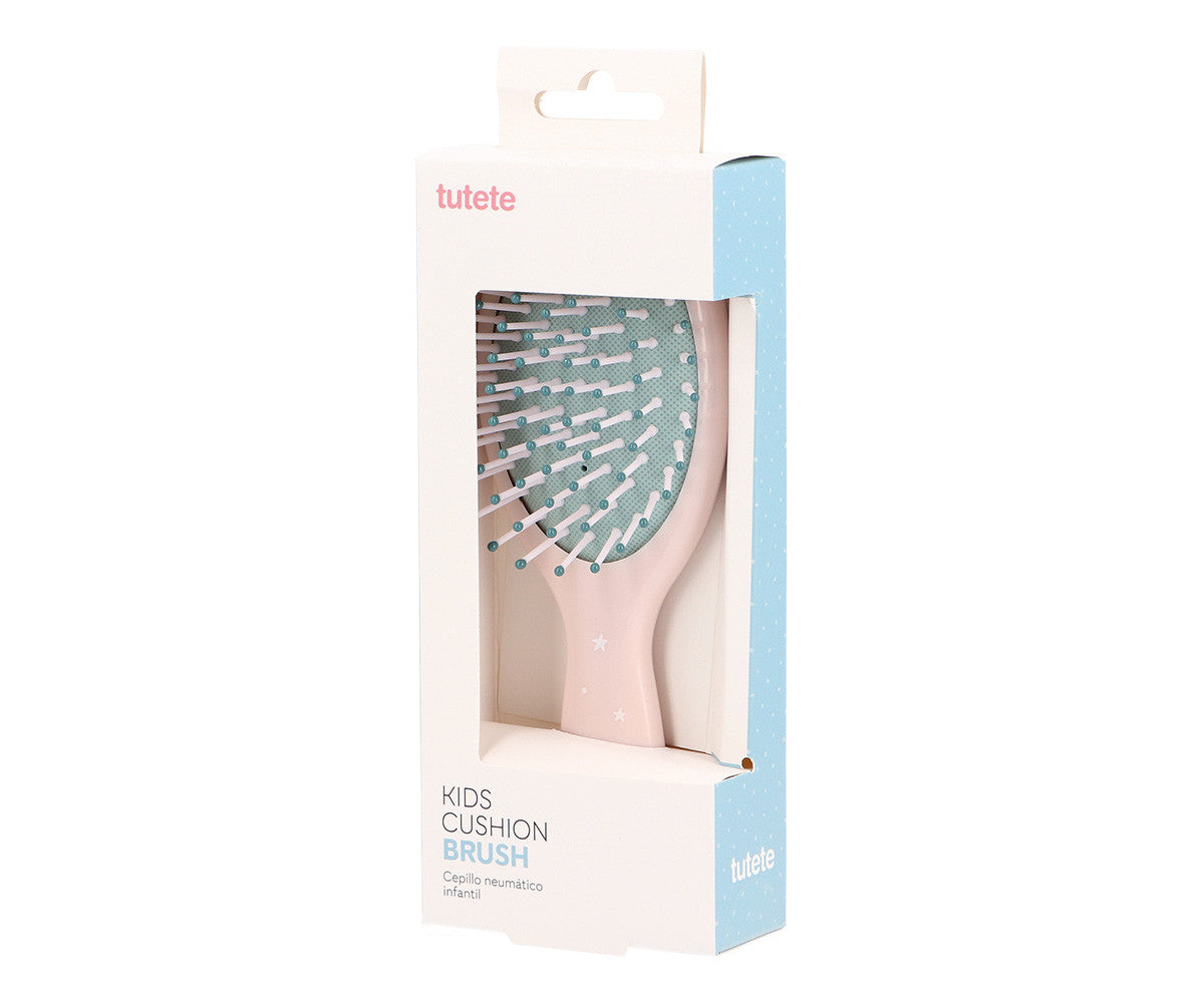 Spazzola Capelli Wooden Boy Tutete - confezione originale Tutete Kids Cushion Brush azzurra e bianca