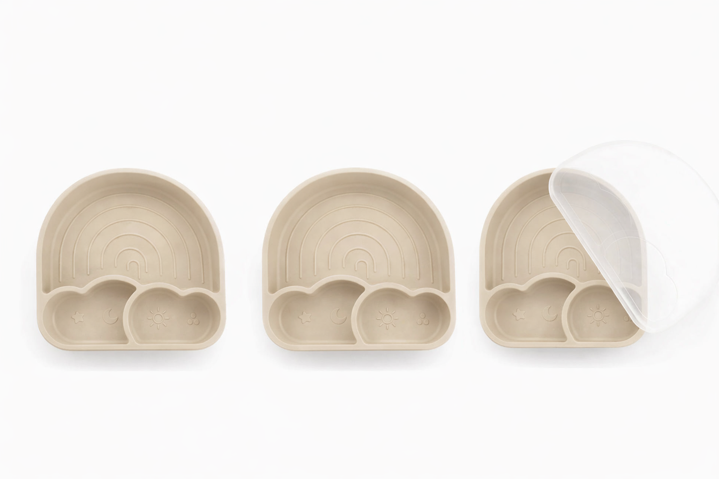 Piatto Silicone Arcobaleno Beige