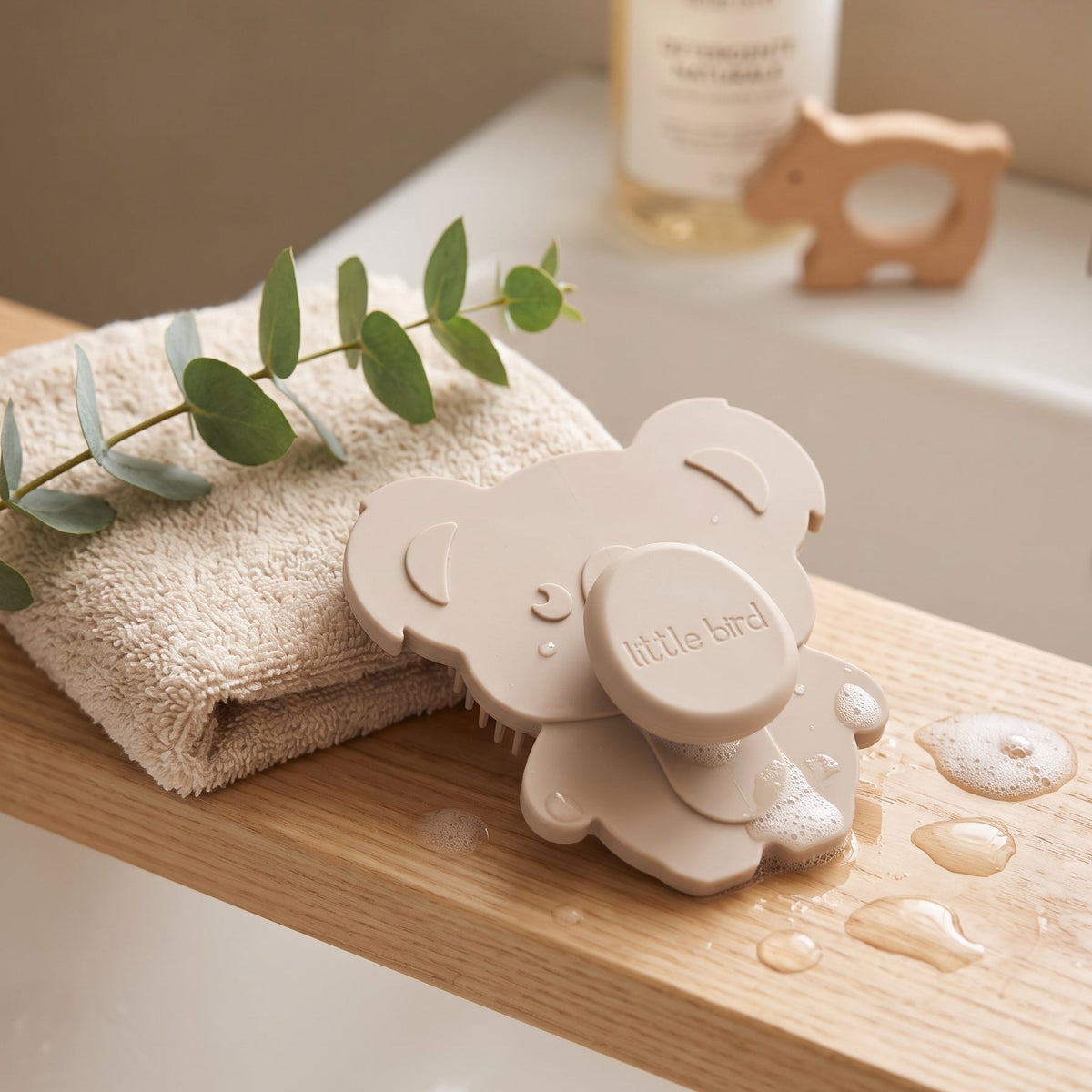 Little Bird - Spazzola Bagnetto Koala Beige in Silicone BPA Free - Bagnetto