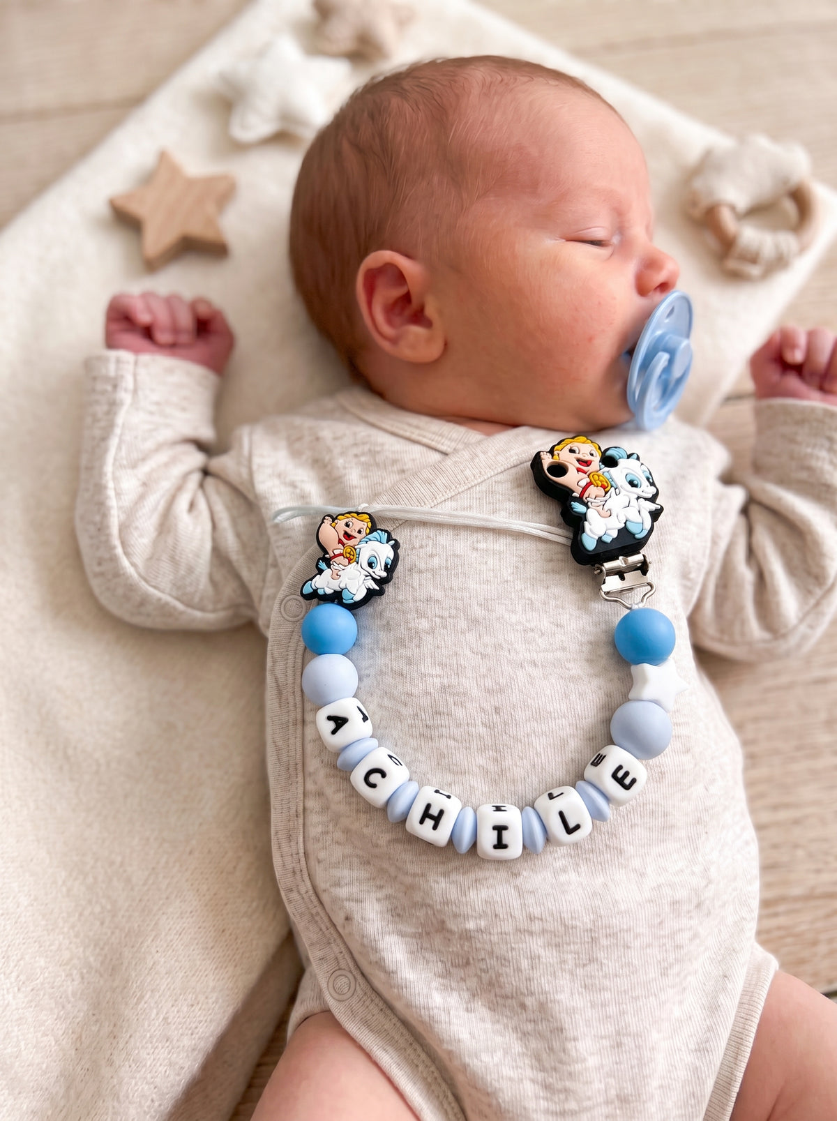 Little Bird- Attache-tétine Mickey personnalisé avec prénom - 100% sans BPA - Cadeau de naissance