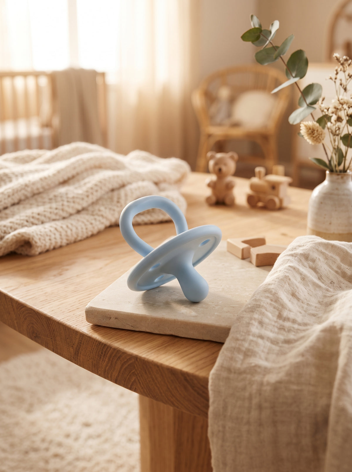 Little Bird - Sucette Anatomique Silicone Bleu Ciel +3 mois - 100% sans BPA - Nouveau-né