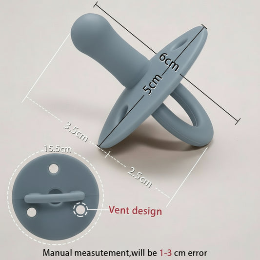 Little Bird - Ciuccio Anatomico Silicone Grigio +3 mesi - 100% BPA Free - Neonato