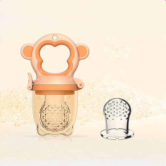 Succhietto Porta Frutta per Svezzamento 2-in-1 Massaggiagengive Scimmietta - Incluso Tettarella Extra