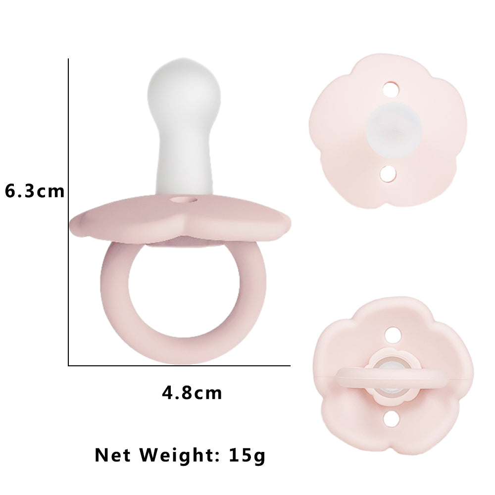 Ciuccio Morbido in Silicone a Fiore per Neonati Beige - Comfort e Stile Colore Argilla