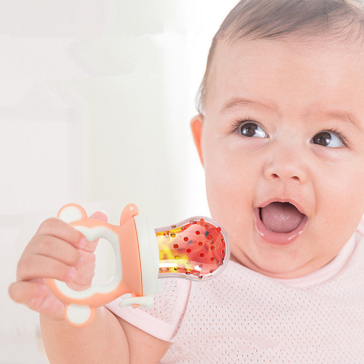 Succhietto Porta Frutta per Svezzamento 2-in-1 Massaggiagengive Scimmietta - Incluso Tettarella Extra