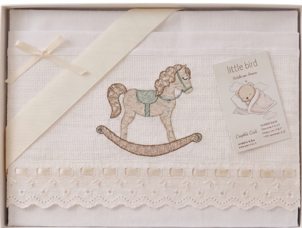 Little Bird - Drap Housse Bébé Canards sur Arc-en-ciel Personnalisable avec Prénom - 100% Coton - Landau Bébé - Cadeau de Naissance