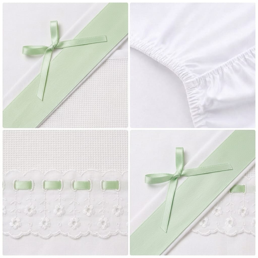 Little Bird - Drap Housse pour Berceau Rose Dentelle Broderie Anglaise Personnalisable avec Prénom - 100% Coton - Berceau Bébé - Cadeau de Naissance