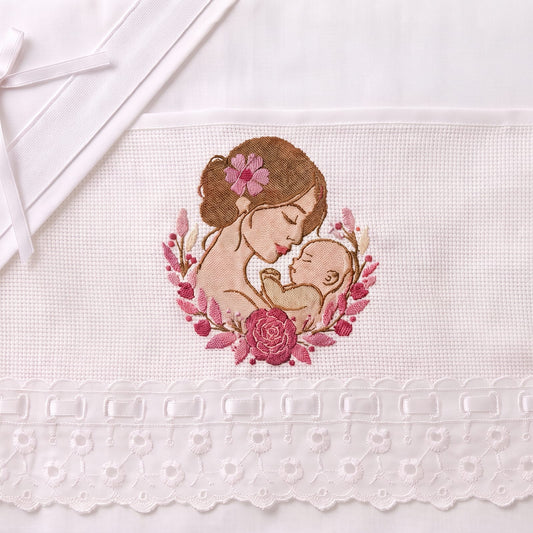 Little Bird - Drap Housse Bébé Canards sur Arc-en-ciel Personnalisable avec Prénom - 100% Coton - Landau Bébé - Cadeau de Naissance