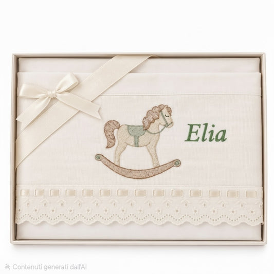 Little Bird - Drap Housse Bébé Canards sur Arc-en-ciel Personnalisable avec Prénom - 100% Coton - Landau Bébé - Cadeau de Naissance