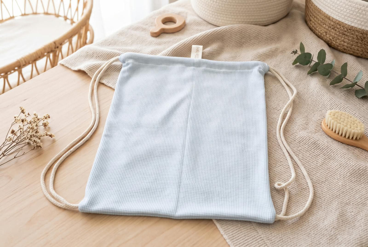 Little Bird - Sacca Cambio Neonato e Nido Personalizzabile in Cotone Celeste - 100% Cotone - Organizer Neonato