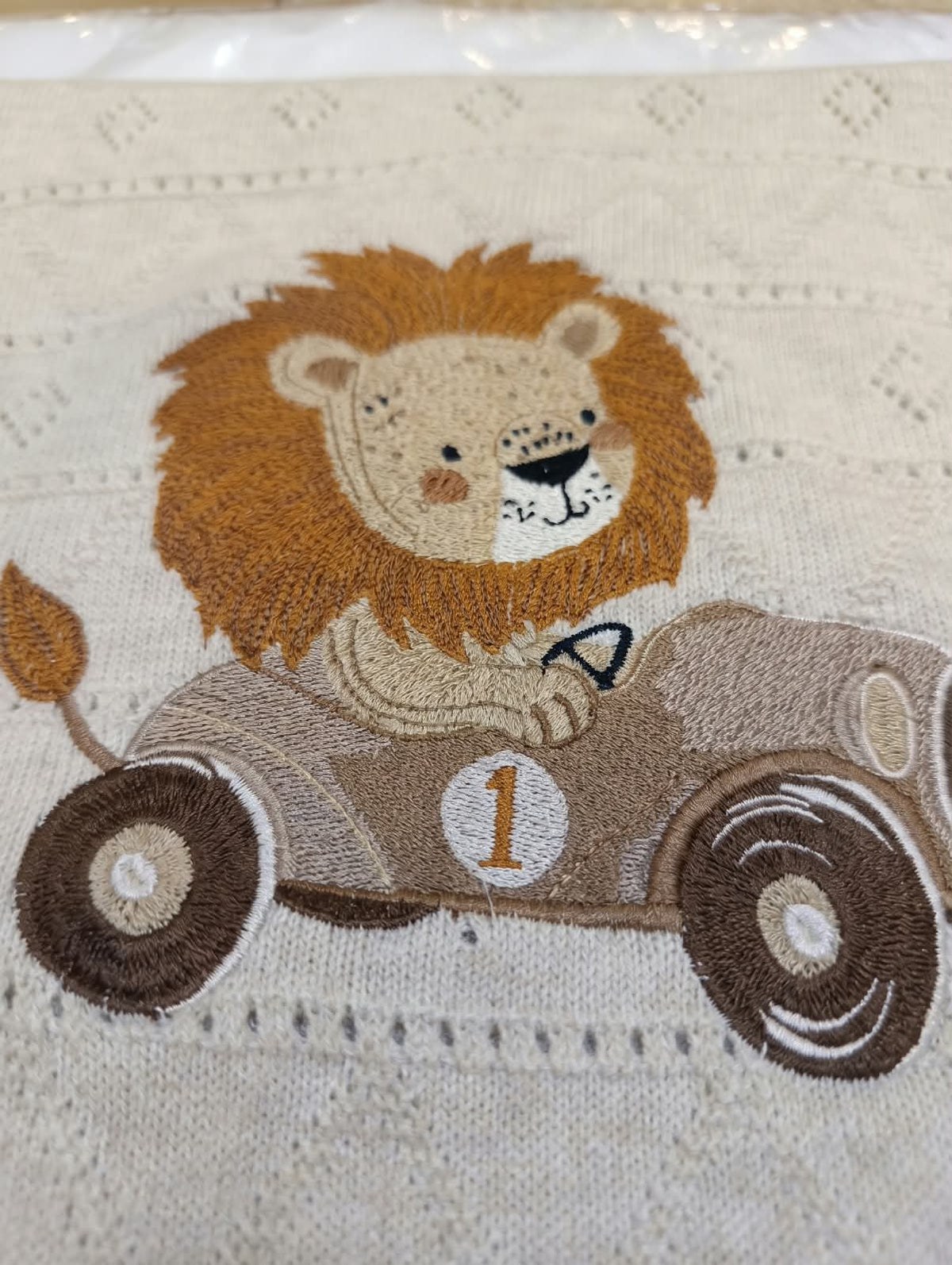 Little Bird - Couverture bébé brodée Papa Roi Lion et Simba - Personnalisable avec prénom - Cadeau de naissance