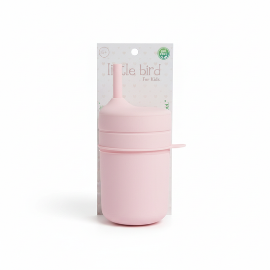 Bicchiere rosa con packaging ridotto