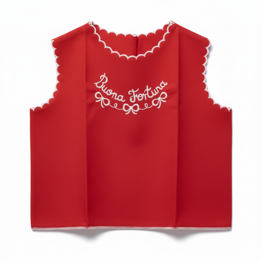 Camicino sfondo rosso senza fiocco