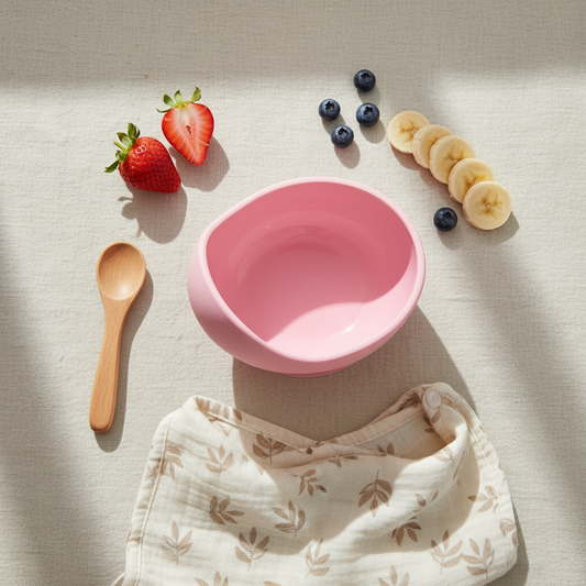 Ciotola silicone pink lifestyle flat lay