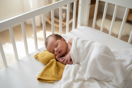 Dou Dou Orsetto Ocra - lifestyle neonato in culla