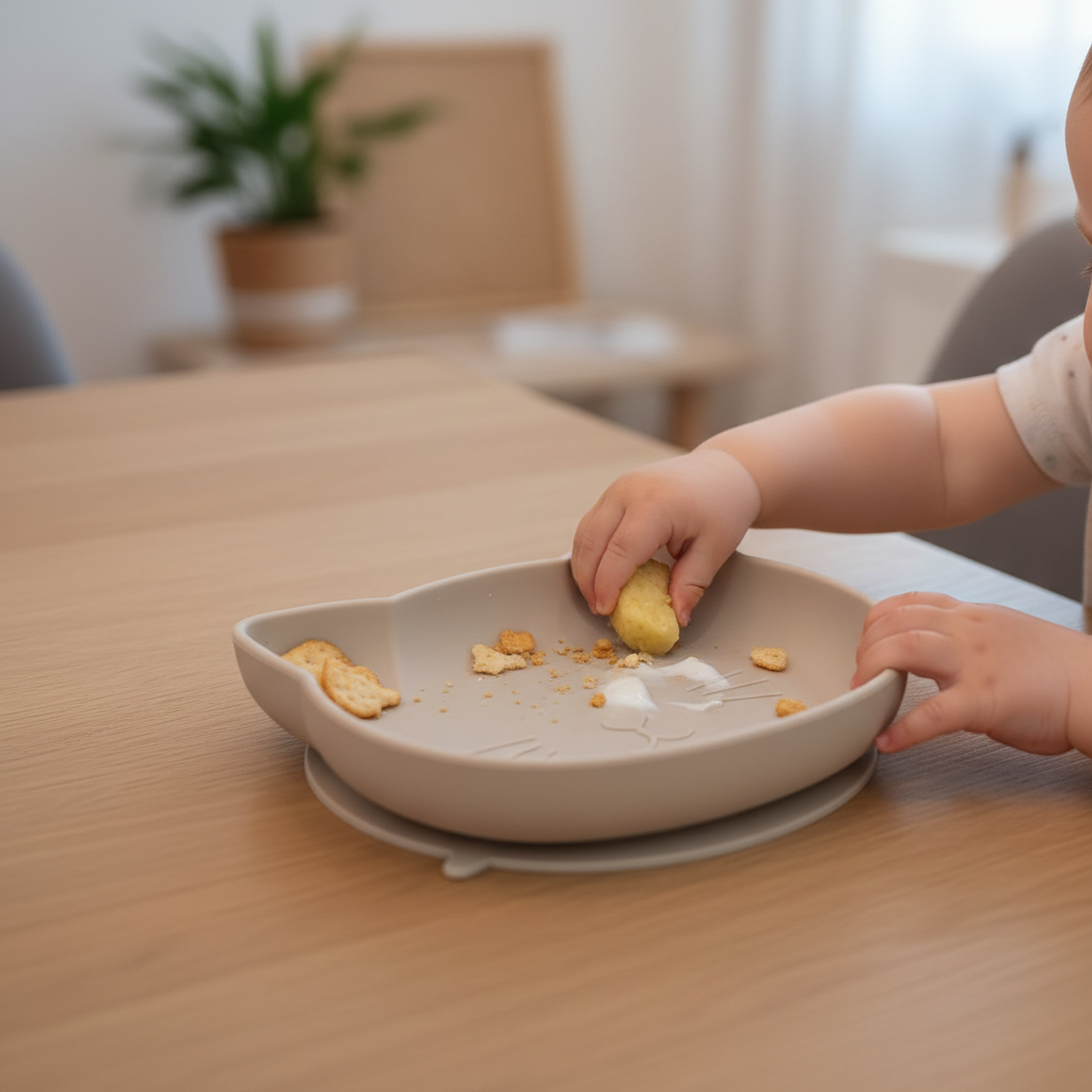 Dettaglio ventosa antiribalta piatto gattino beige