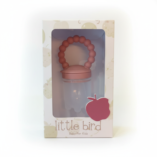 Ciuccio frutta dark pink con packaging su sfondo bianco