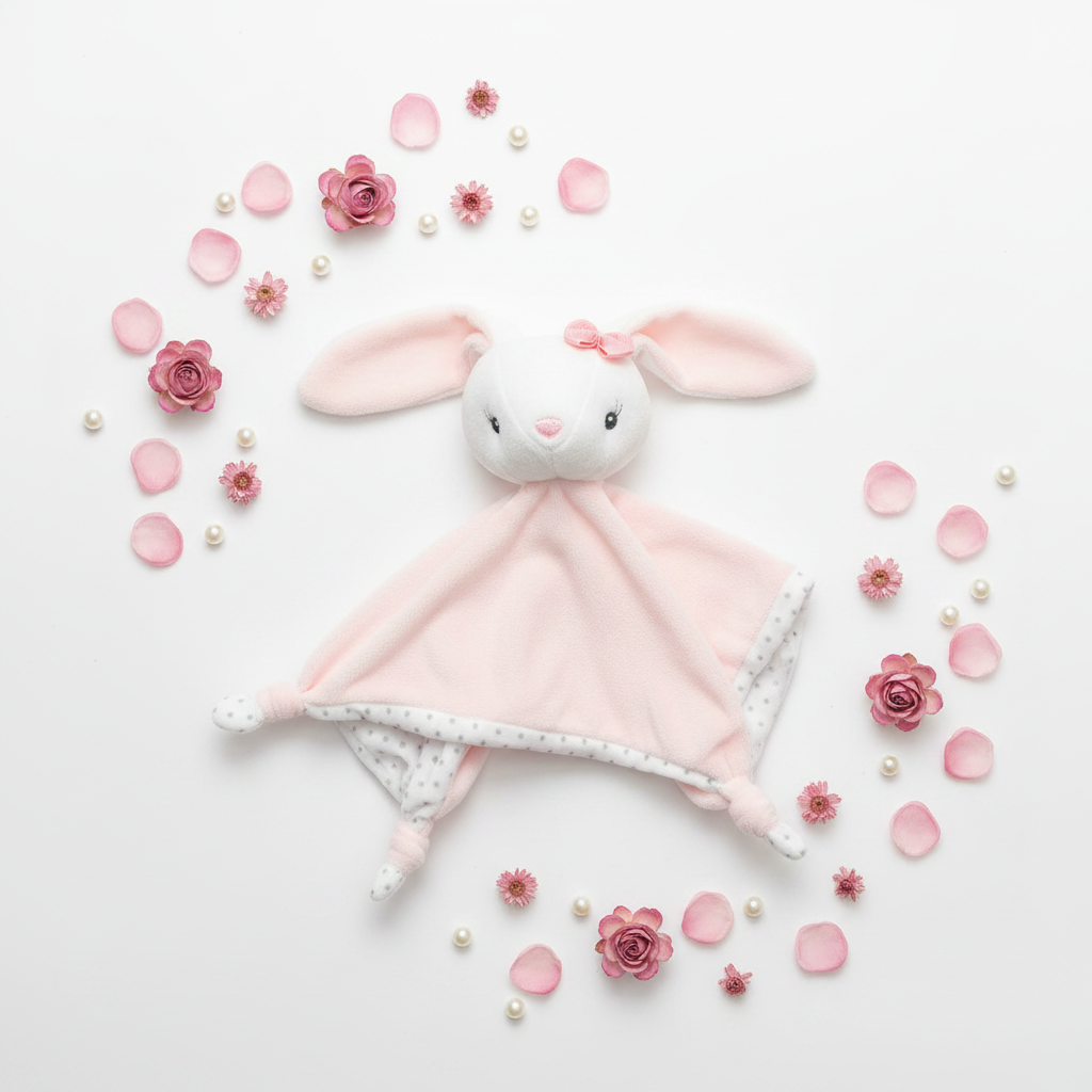 Little Bird - Doudou Lapine avec Nœud - 100% Hypoallergénique - Cadeau de Naissance