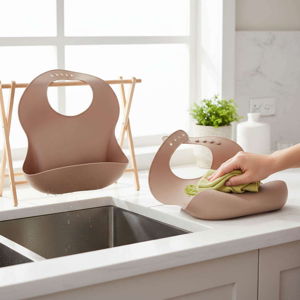 Bavetta beige scuro pulita e asciutta