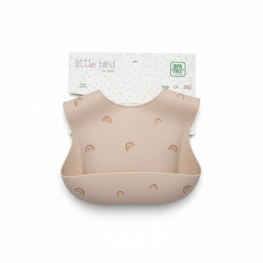 Bavetta beige arcobaleno con packaging Little Bird