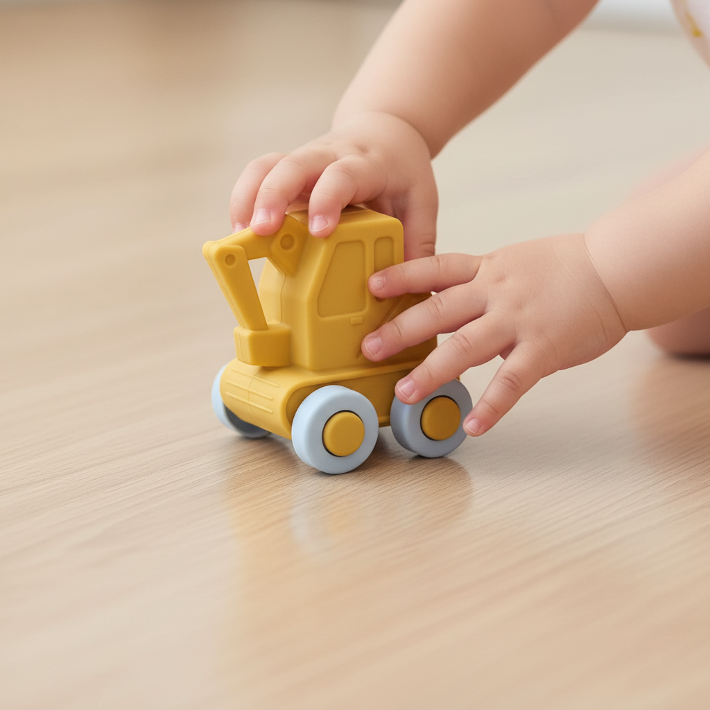 Mani bambino con gru in silicone