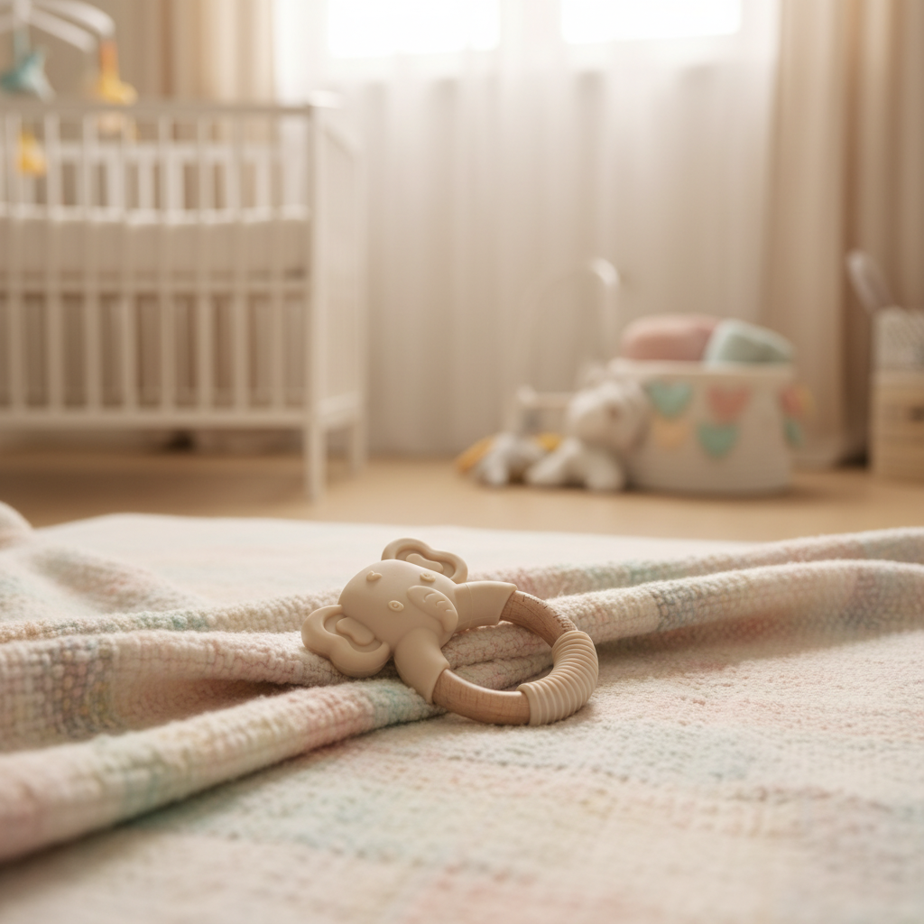 Lifestyle massaggiagengive elefante beige in nursery