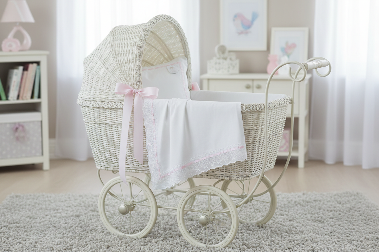 Lenzuolino Rosa Pizzo - lifestyle carrozzina