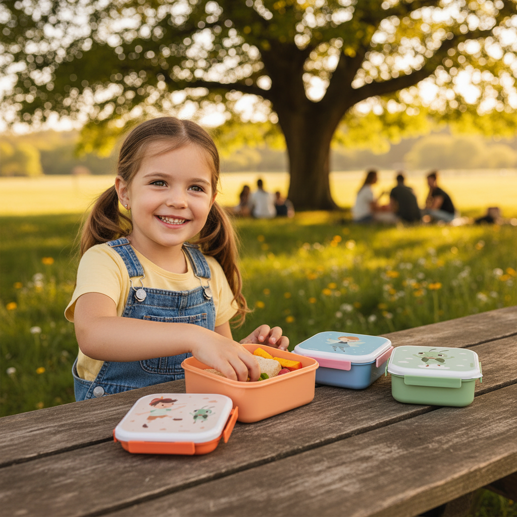 Lunch Box 3 in 1 Wooden Boy Tutete lifestyle - bambina a scuola con set 3 scatoline Pinocchio