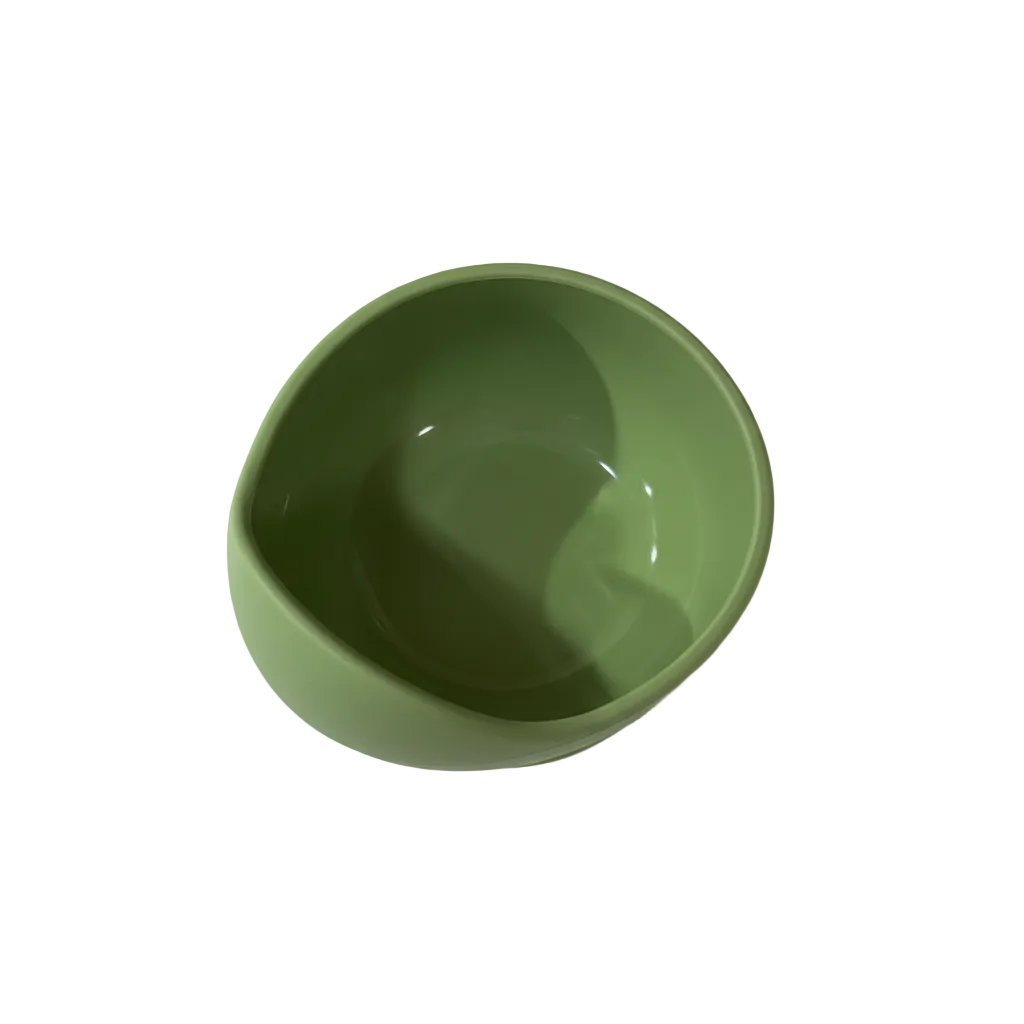 Ciotola silicone olive green dall'alto