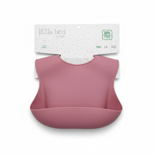 Bavetta rosa scuro con packaging Little Bird