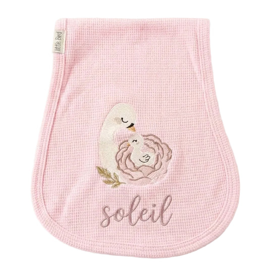 Little Bird - Couverture d'épaule Ourson avec ballons - 100% Coton Hypoallergénique - Personnalisable