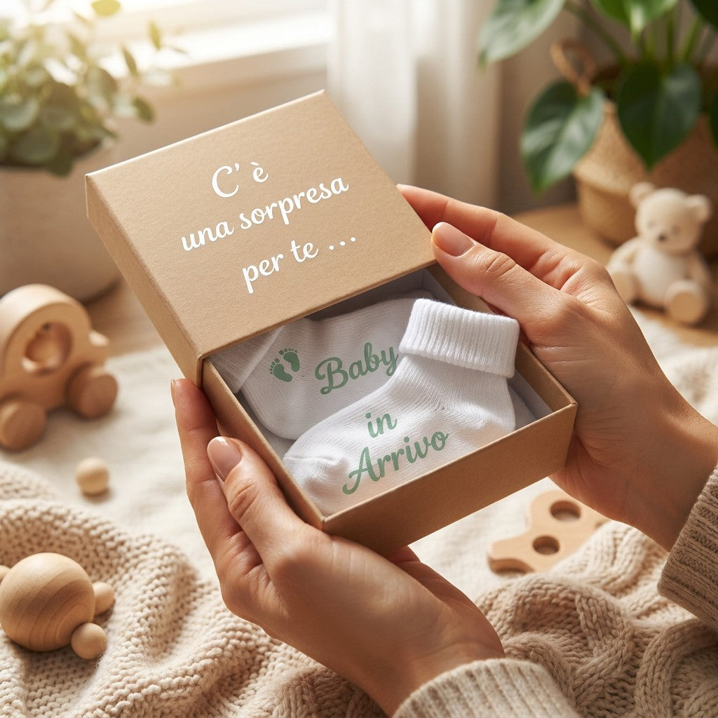 Little Bird - Calzini Personalizzabili "Baby in Arrivo" - Idea Regalo Nascita