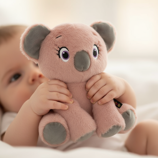 Manine di bambino con peluche koala