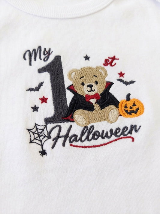 Little Bird - Body Neonato "My First Halloween" Orsetto Dracula Personalizzabile con Nome - 100% Cotone - Regalo Nascita