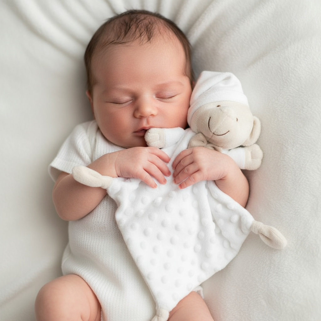 Dou Dou Orsetto Bianco - Neonato con Texture Morbida