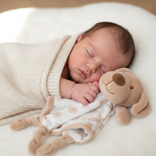 Neonato con doudou cagnolino originale