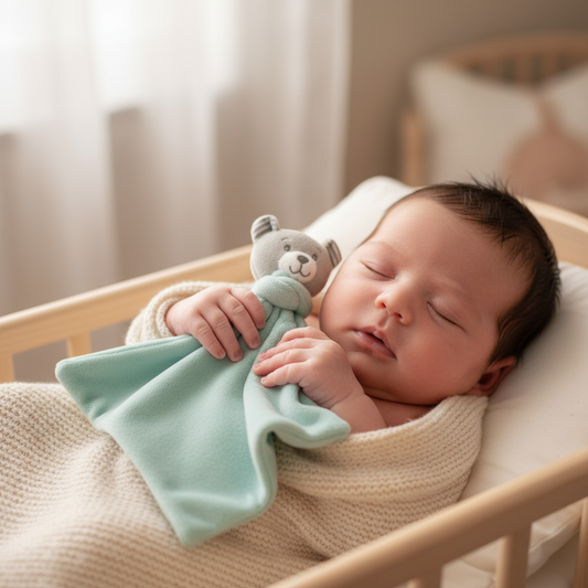 Doudou Orsetto Verde Acqua - Copertina di Sicurezza per Neonati