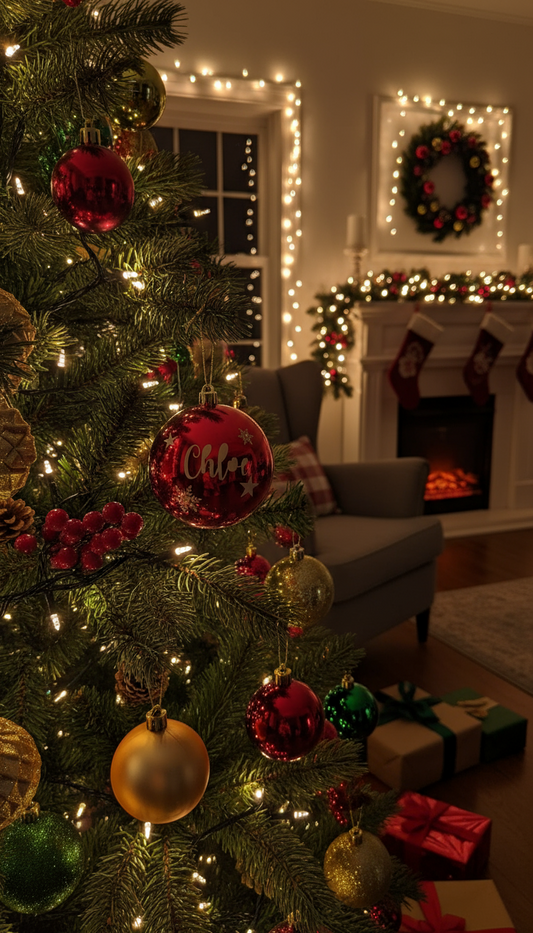 Pallina di Natale Personalizzata Con il Tuo Nome - Nome Personalizzabile