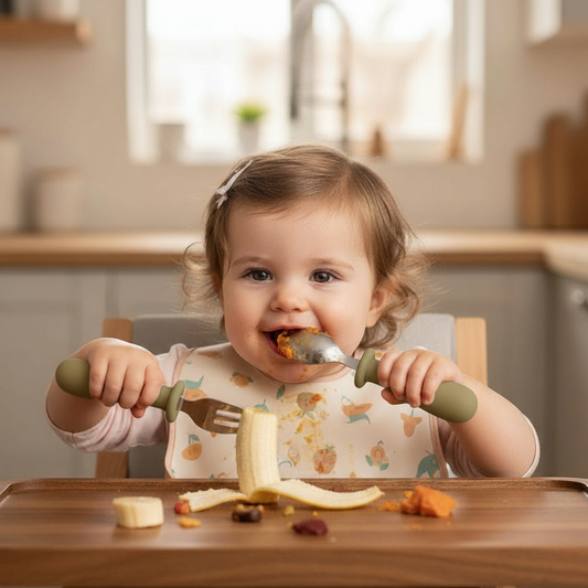 Set Posate Bambini Olive - Forchetta e Cucchiaio