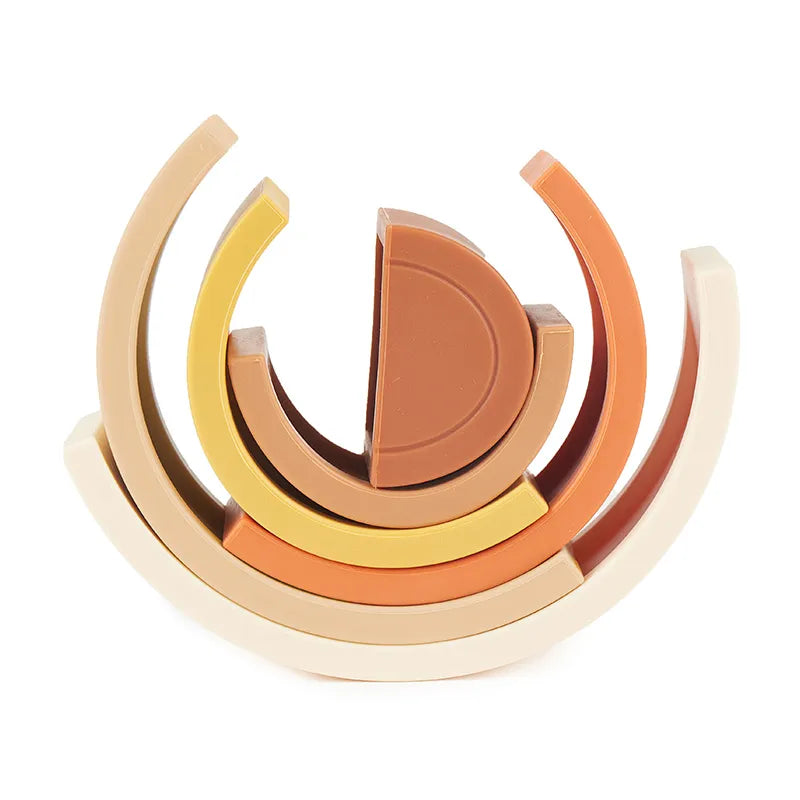 Arcobaleno Impilabile in Silicone Montessori | Gioco Sensoriale BPA Free