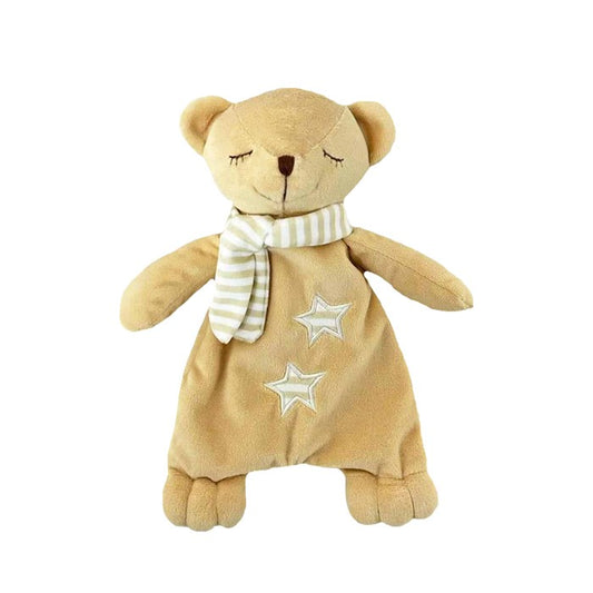Doudou Orsetto Beige con Sciarpa - Peluche Morbido per Neonati