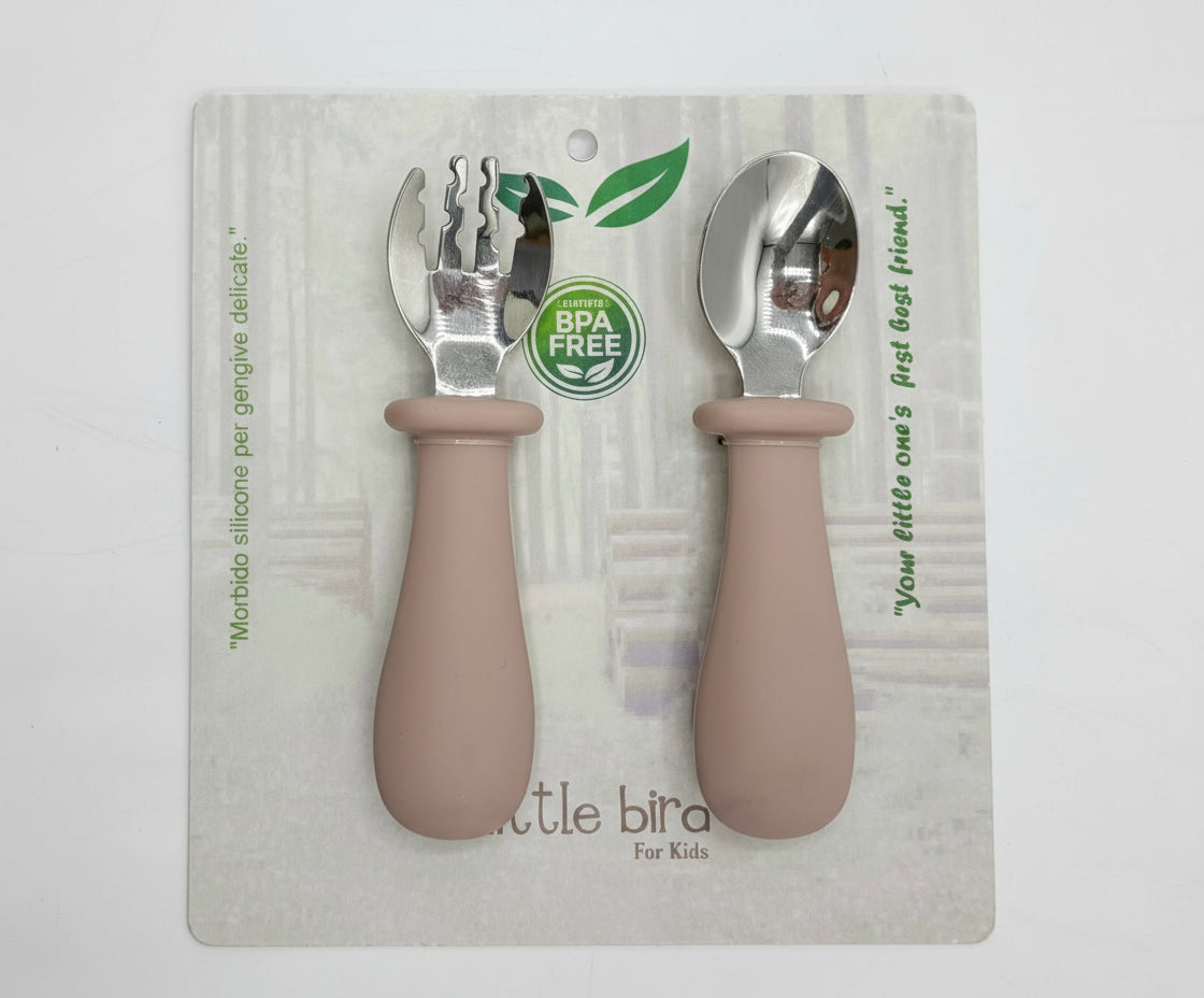 Set Posate Bambini Rose Pink - Forchetta e Cucchiaio