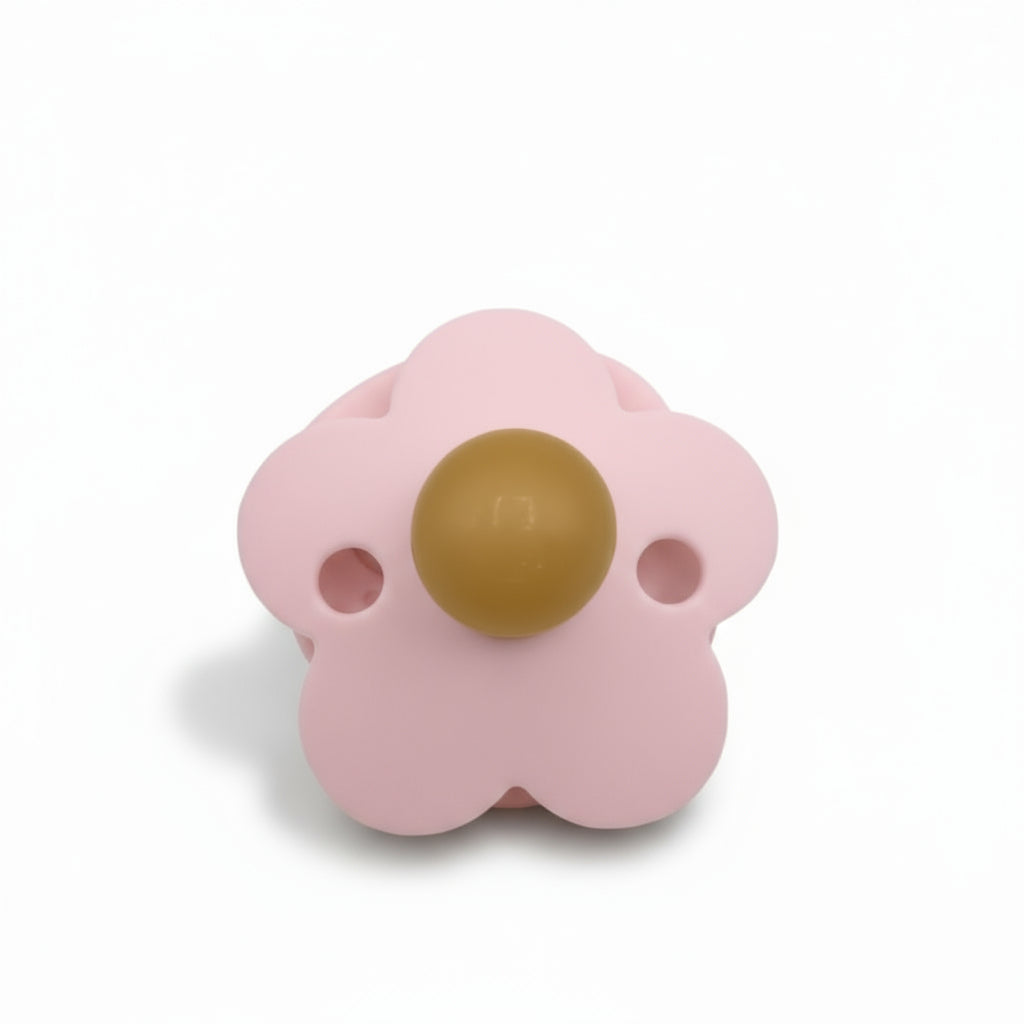 Ciuccio Morbido Piccolo in Silicone a Fiore per Neonati Rosa Chiaro- Comfort e Stile Colore Rosa Chiaro