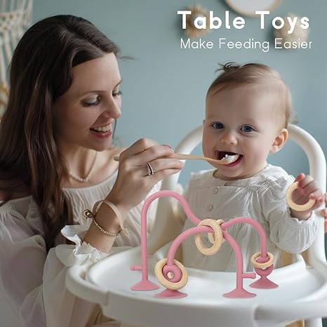 Labyrinthe Sensoriel en Silicone et Bois pour Bébés | Anneau de Dentition et Jouet d'Éveil