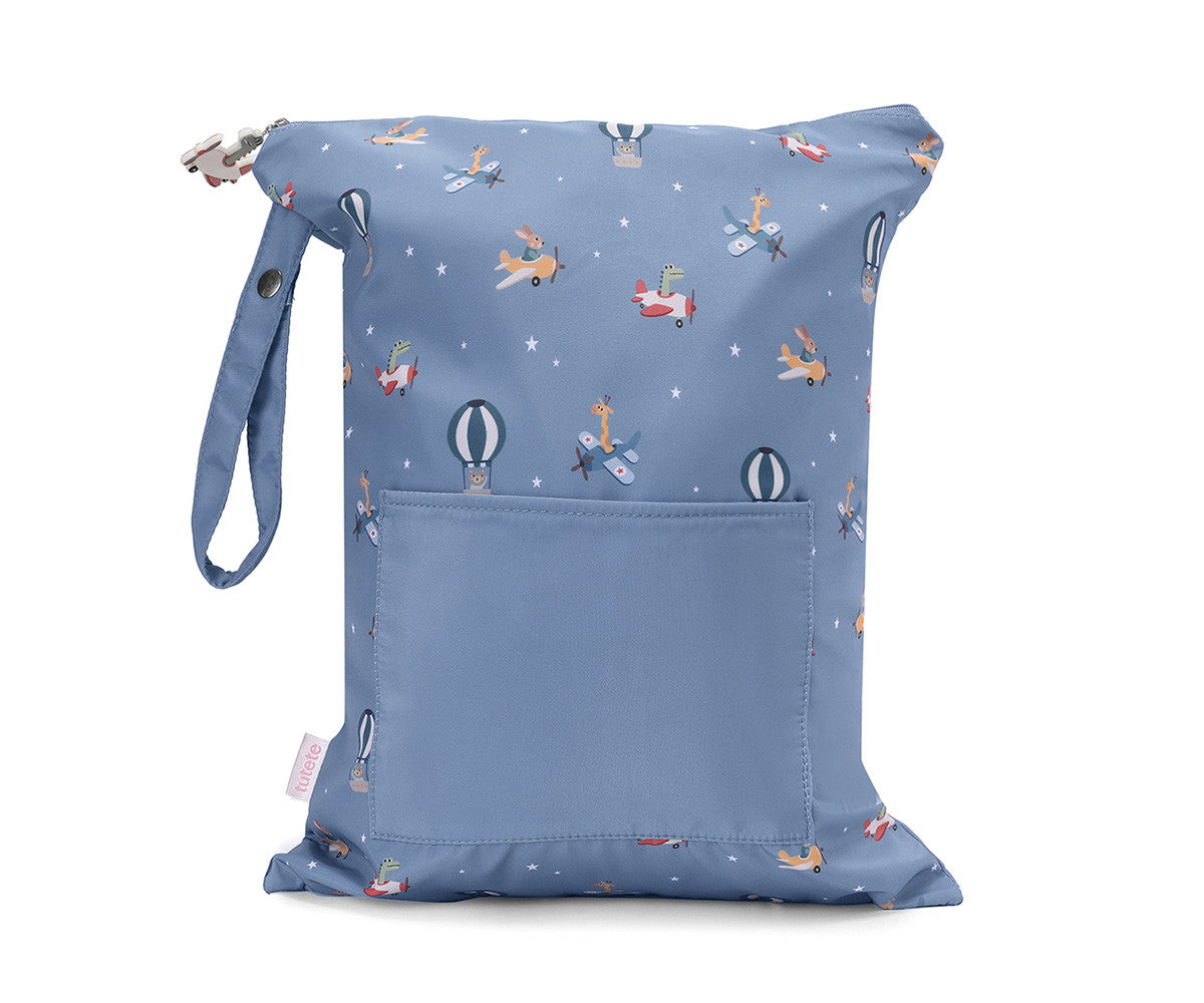 Borsa Impermeabile Grande Planes Tutete - vista retro con tasca esterna e maniglietta con bottone a pressione