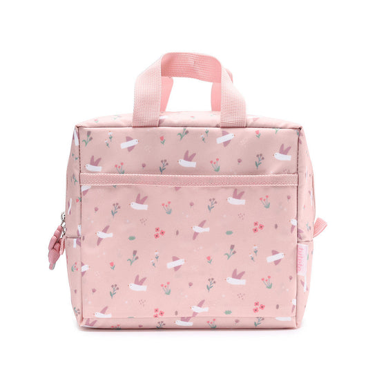 Borsa Termica Merenda Blossom Birds - vista frontale sfondo bianco
