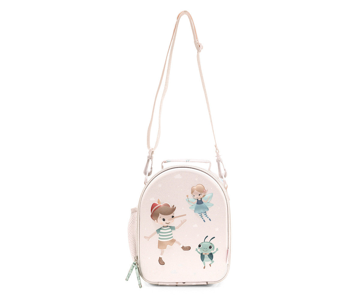 Borsa Termica 3D Wooden Boy Tutete - vista laterale con tracolla lunga regolabile rosa