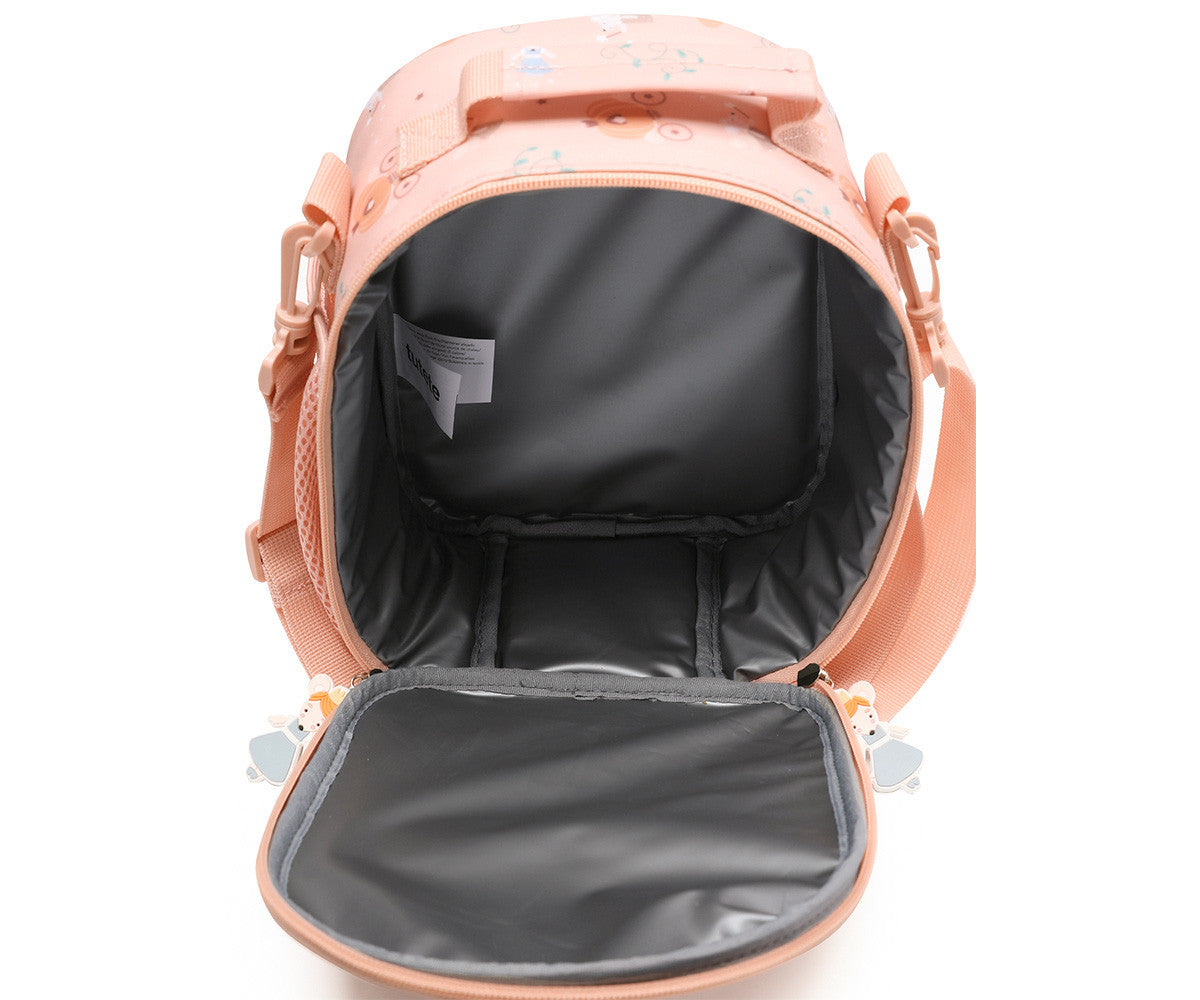 Borsa Termica 3D Mouse Fairies Tutete - vista interno aperto con fodera isolante grigia di alta qualità e scomparto principale