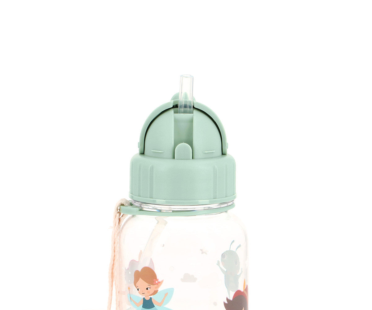 Borraccia Wooden Boy Tutete - dettaglio tappo flip-top verde salvia con cannuccia in silicone